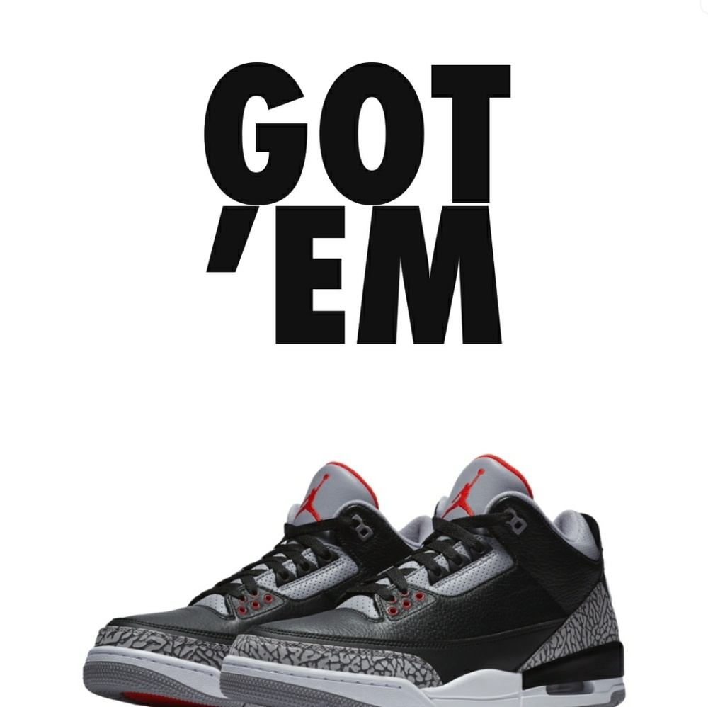 Brand New Air Jordan 3 Retro Black Cement